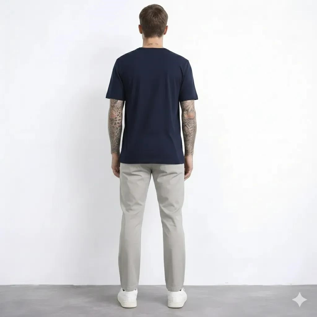 Men Light Grey Chinos Trousers
