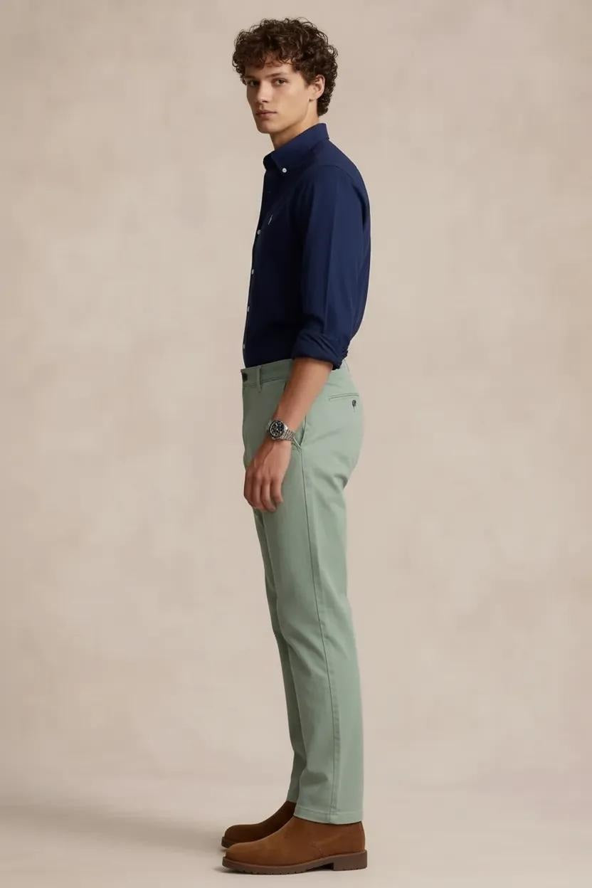 Men Mid-Rise Chinos Trousers