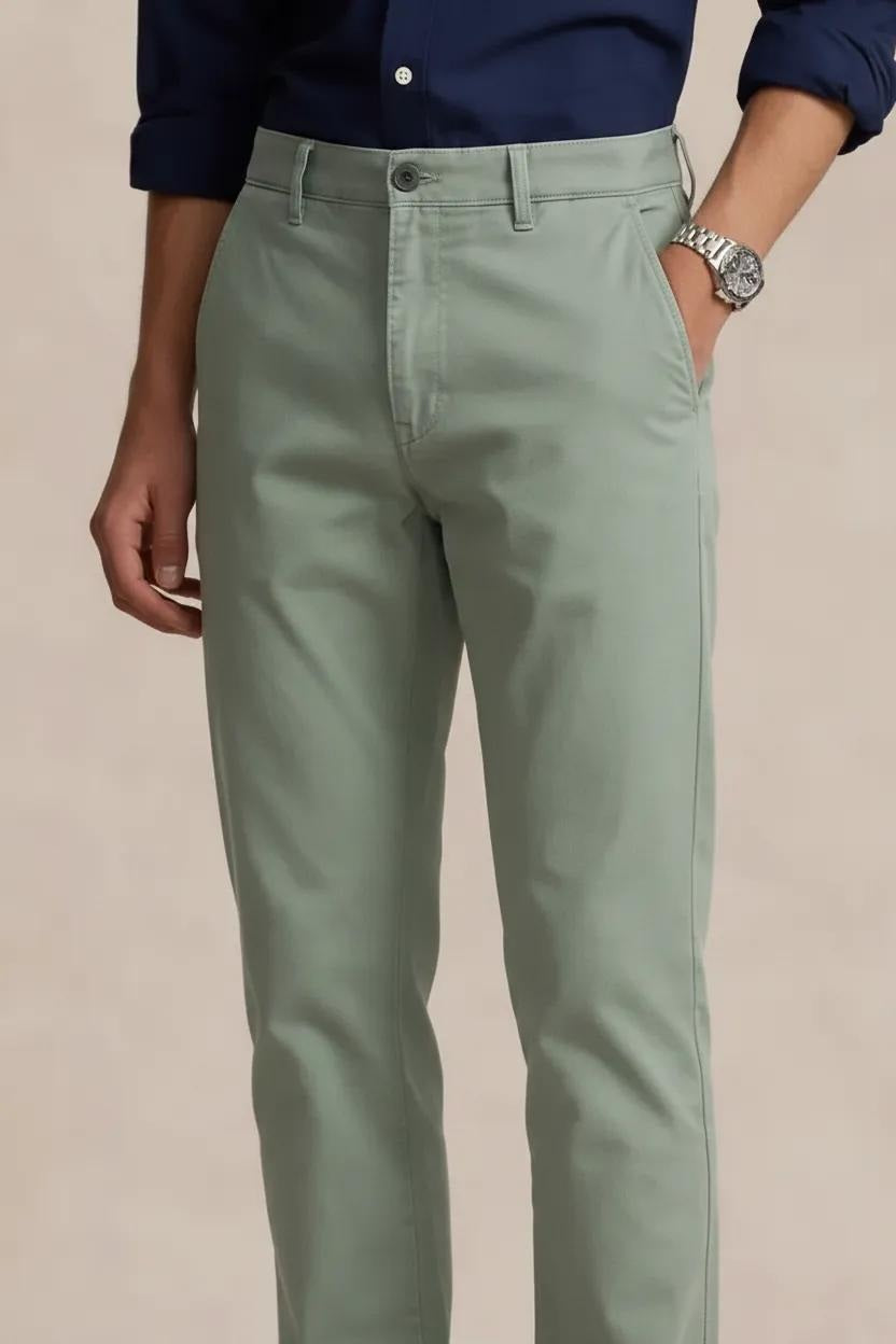 Men Mid-Rise Chinos Trousers
