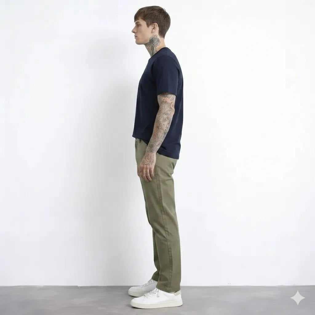 Men Olive Chinos Trousers