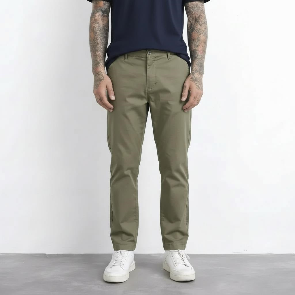 Men Olive Chinos Trousers
