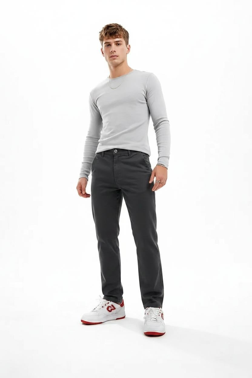Men Black Chinos Trousers