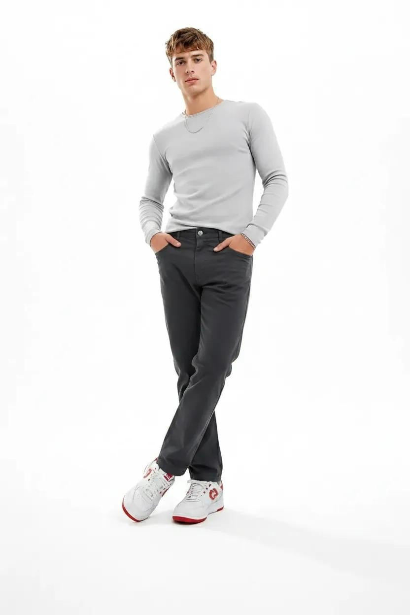 Men Black Chinos Trousers