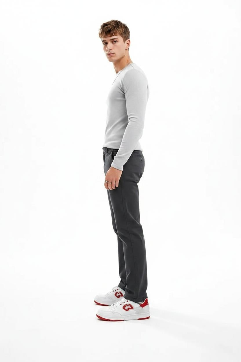 Men Black Chinos Trousers