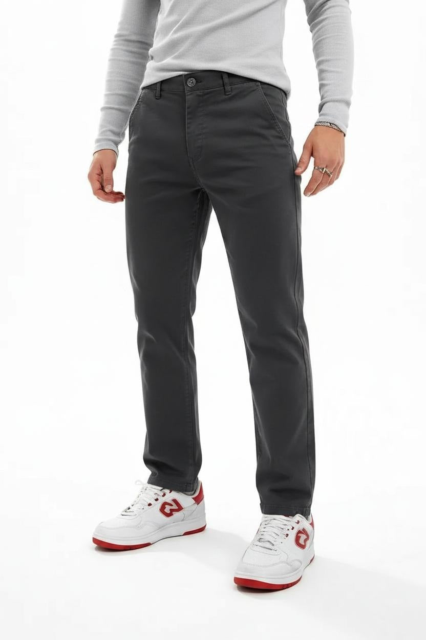 Men Black Chinos Trousers