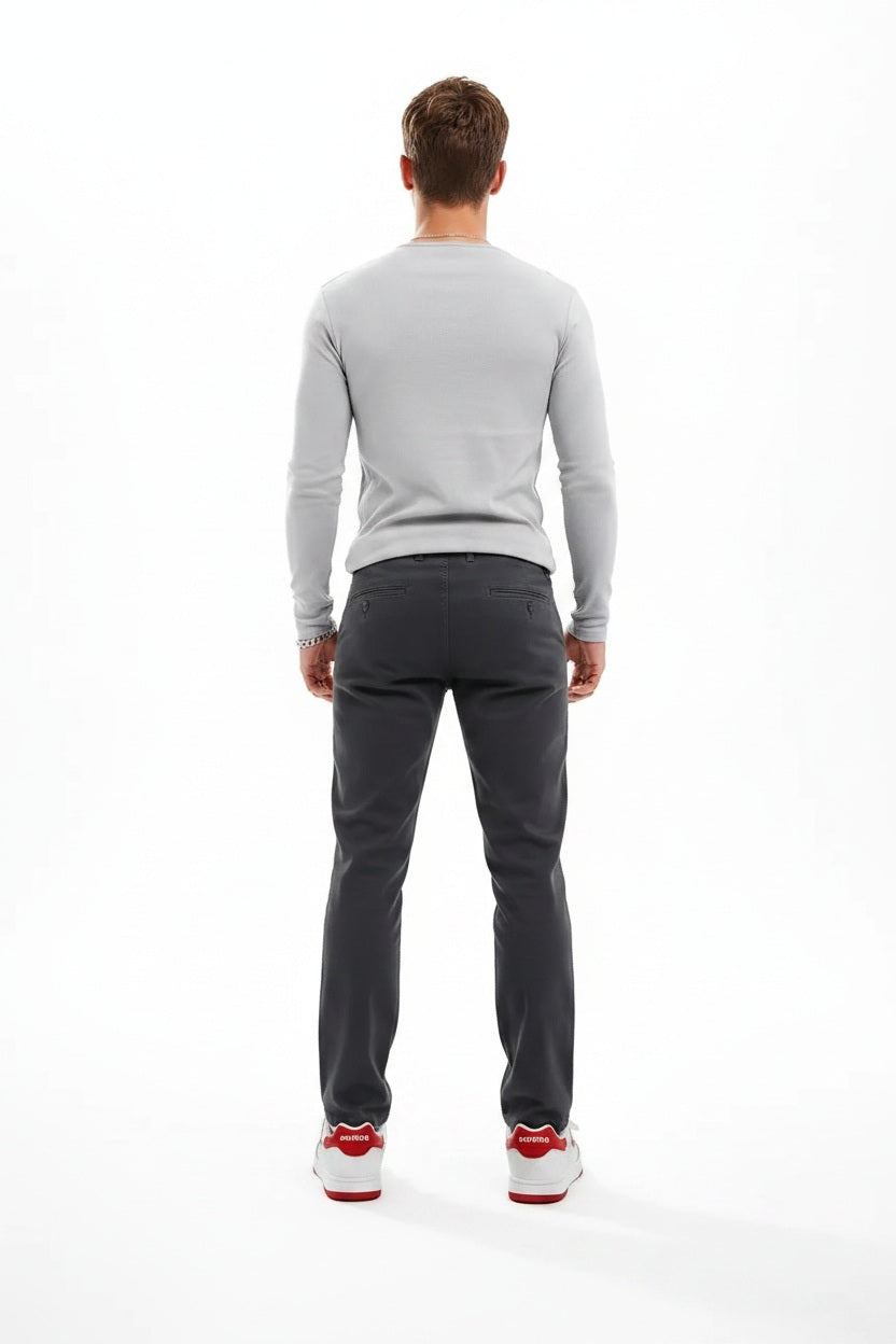 Men Black Chinos Trousers