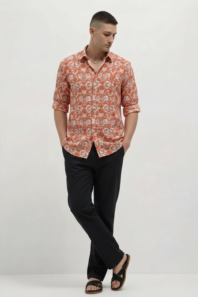 Men Mid-Rise Cotton Trousers