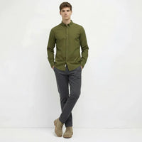 Men Navy Mid-Rise Chinos Trousers