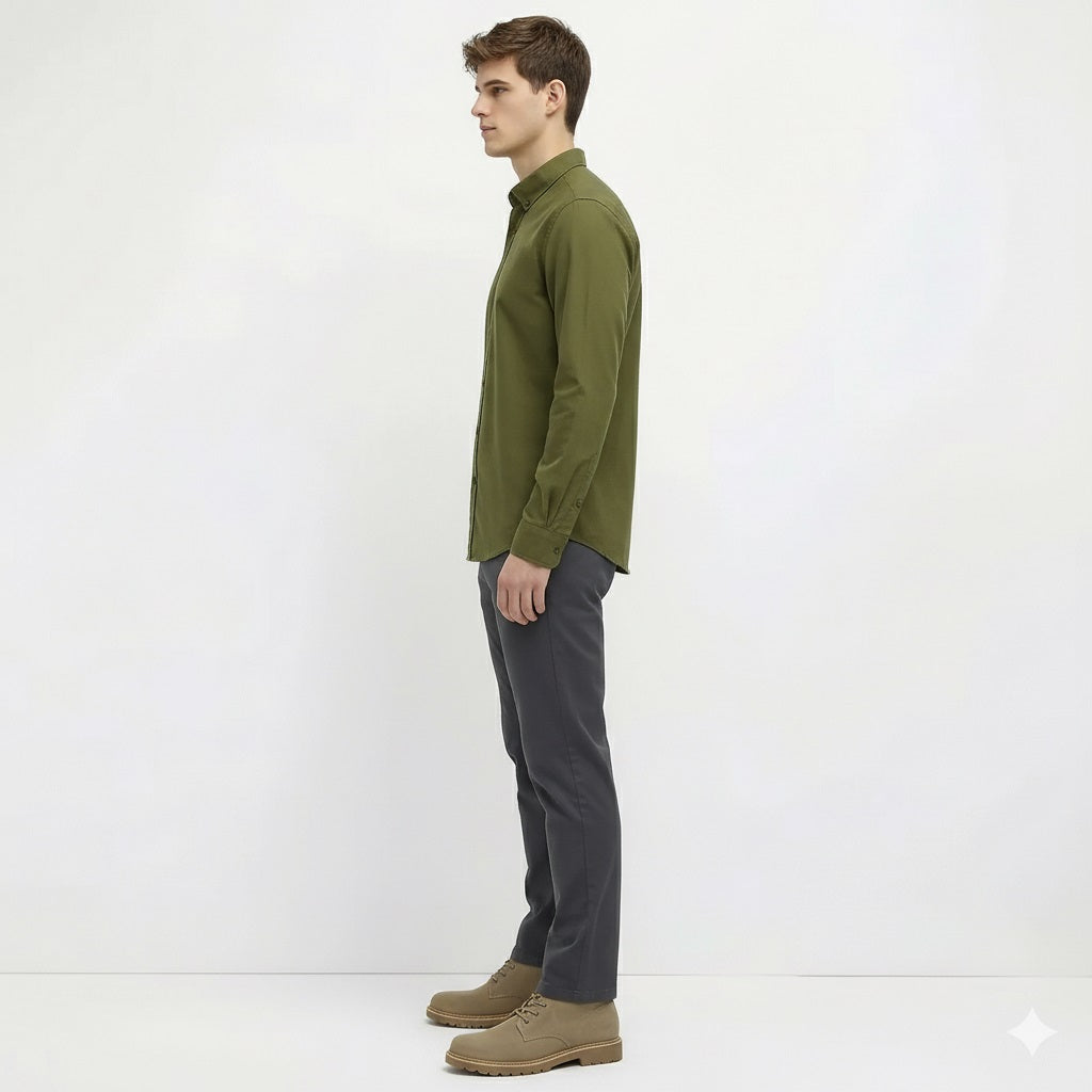 Men Navy Mid-Rise Chinos Trousers