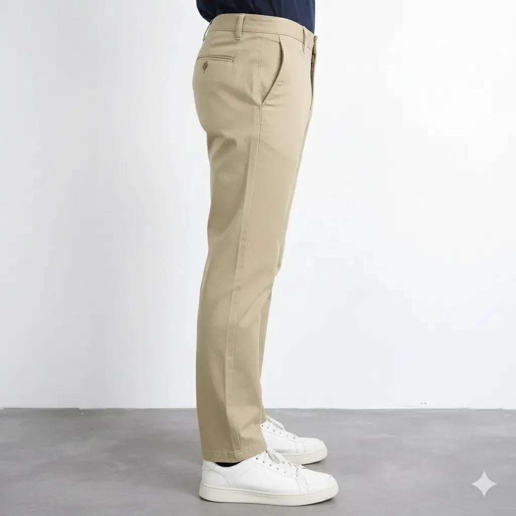 Octave Men Light Khaki Trousers