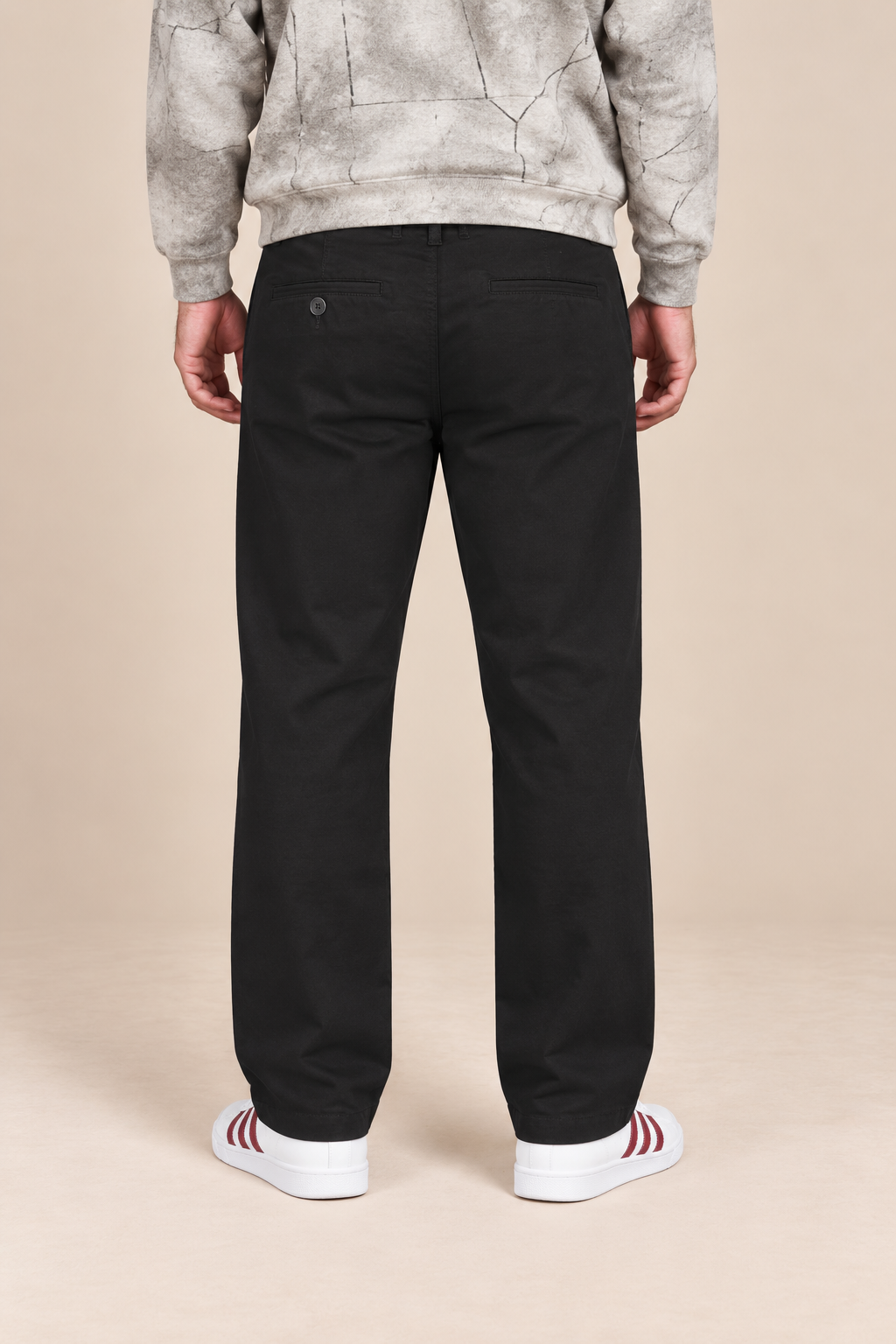 Men’s Dobby Black Straight Fit Trouser | Smart Casual & Everyday Wear