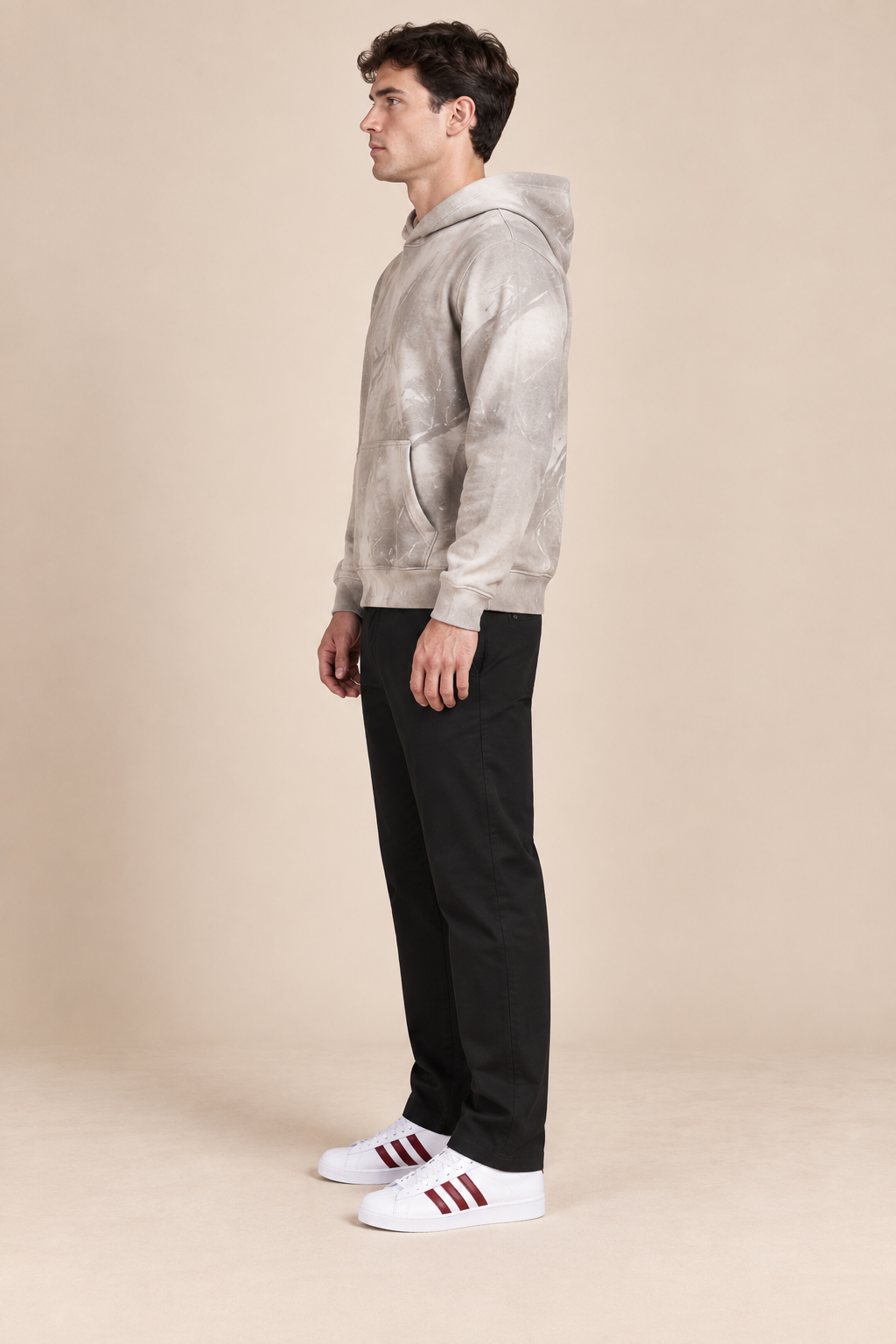 Men’s Dobby Black Straight Fit Trouser | Smart Casual & Everyday Wear