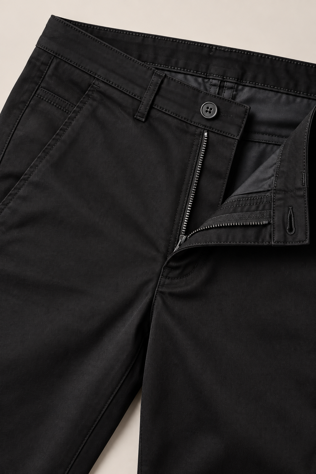 Men’s Dobby Black Straight Fit Trouser | Smart Casual & Everyday Wear