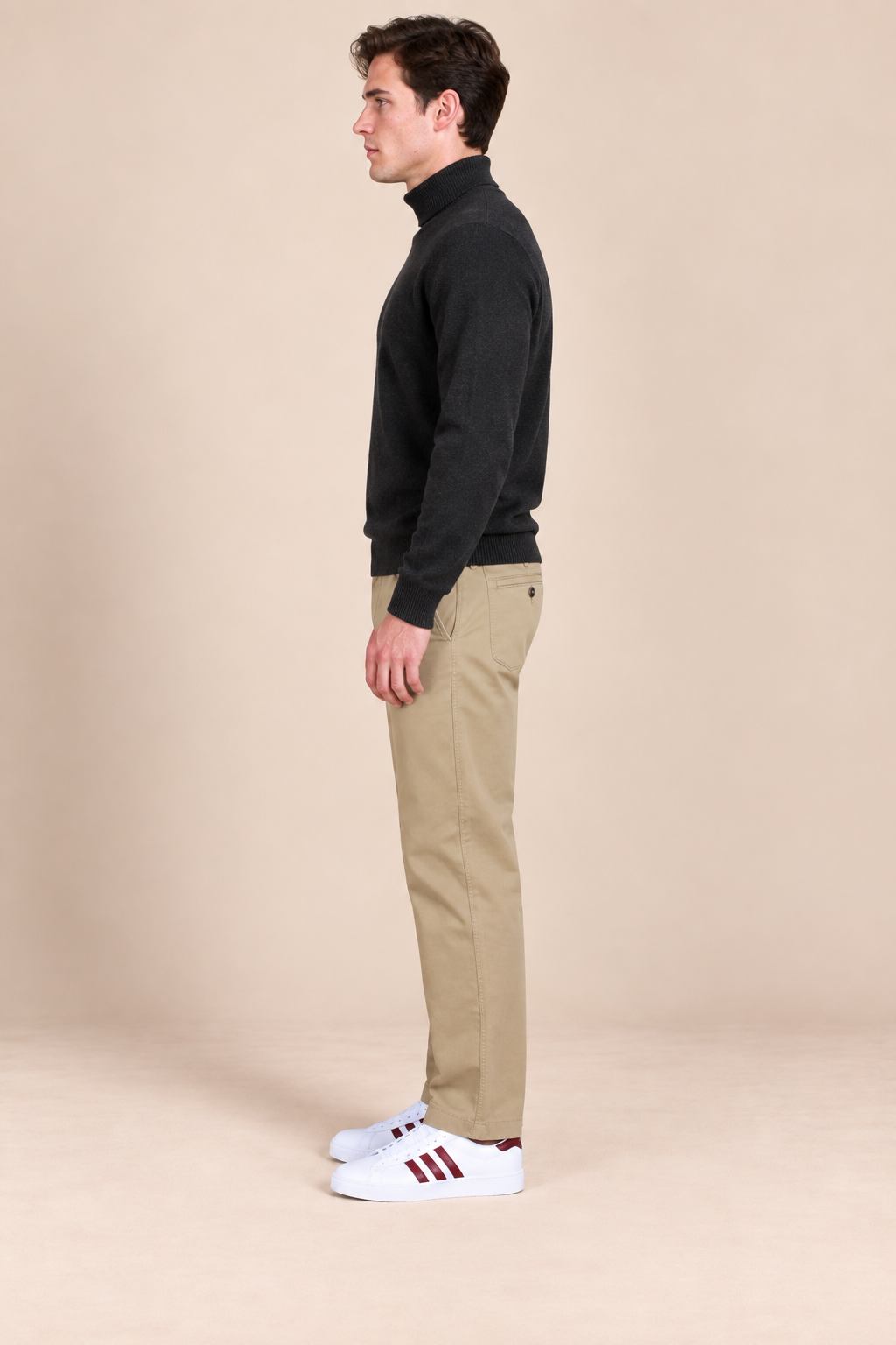 Men’s Dobby Khaki Straight Fit Trouser | Smart Casual & Everyday Wear
