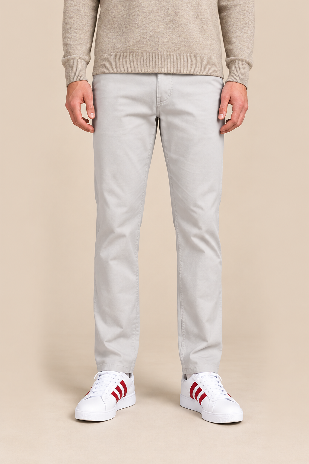 Men’s Dobby Light Grey Straight Fit Trouser | Smart Casual & Everyday Wear