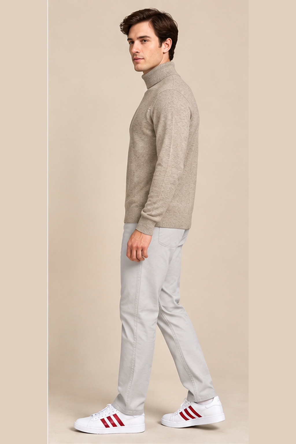 Men’s Dobby Light Grey Straight Fit Trouser | Smart Casual & Everyday Wear