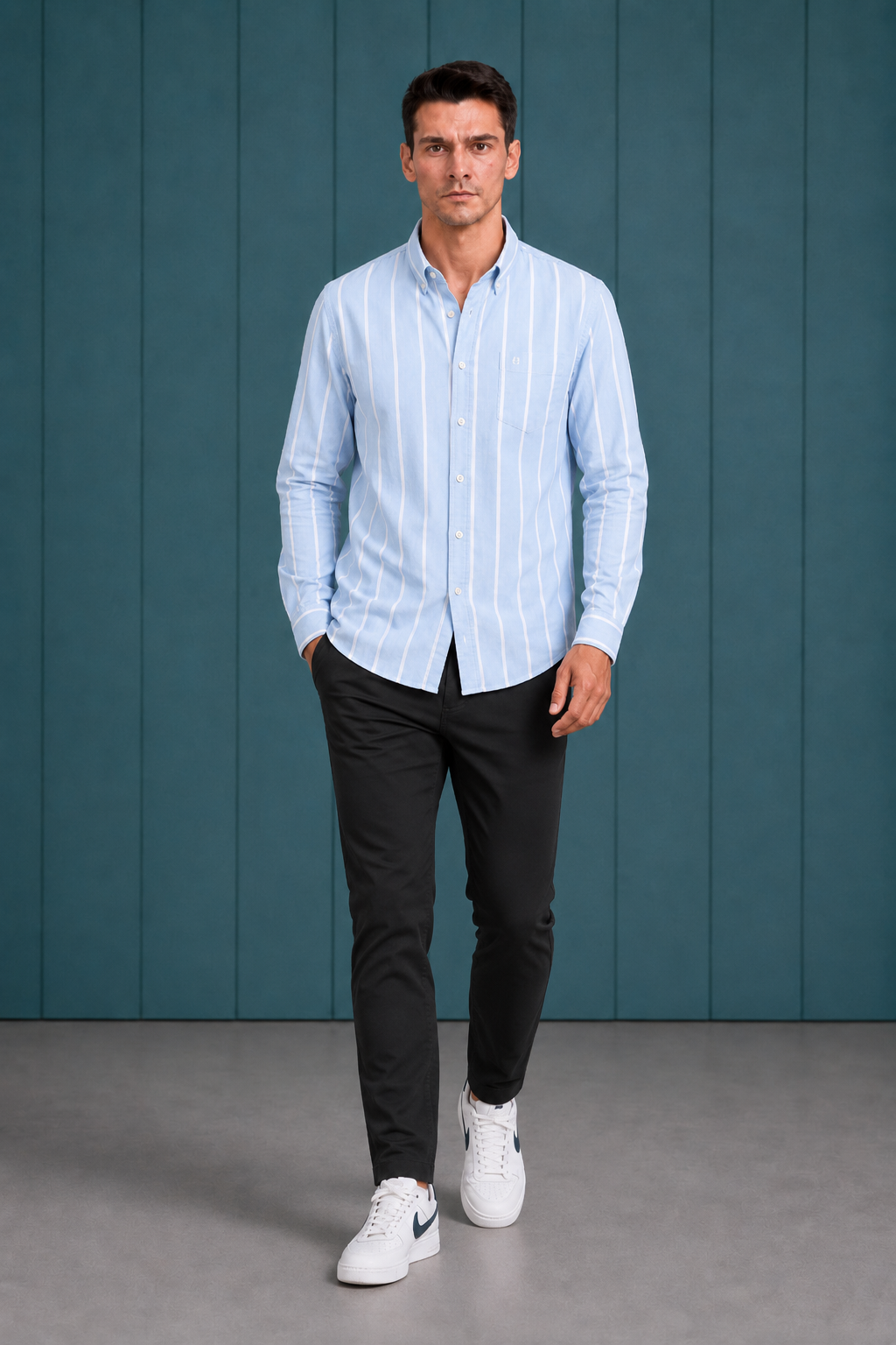Men’s Black Woven Regular Fit Trouser | Solid Formal Casual Full-Length Pants
