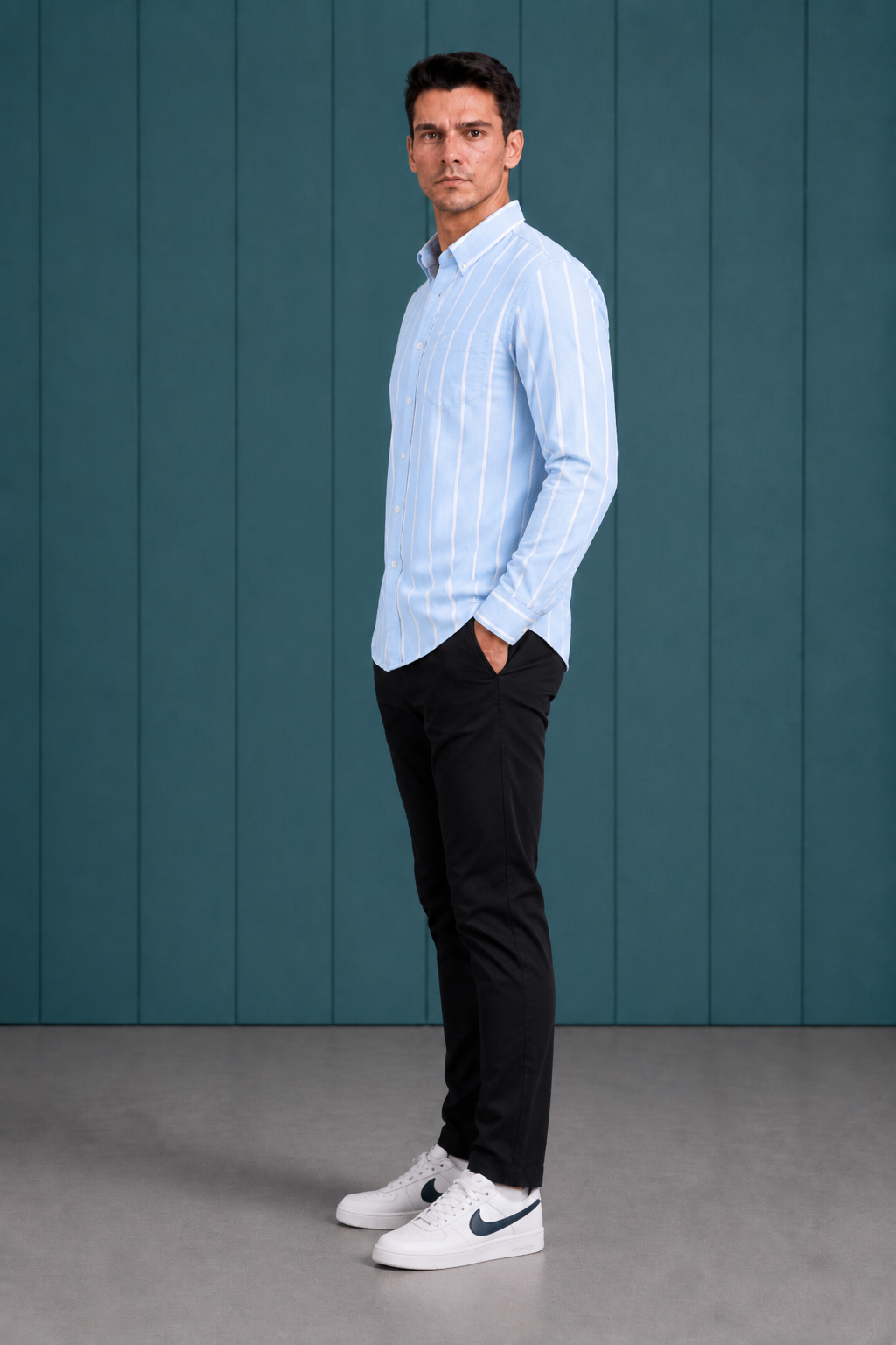 Men’s Black Woven Regular Fit Trouser | Solid Formal Casual Full-Length Pants