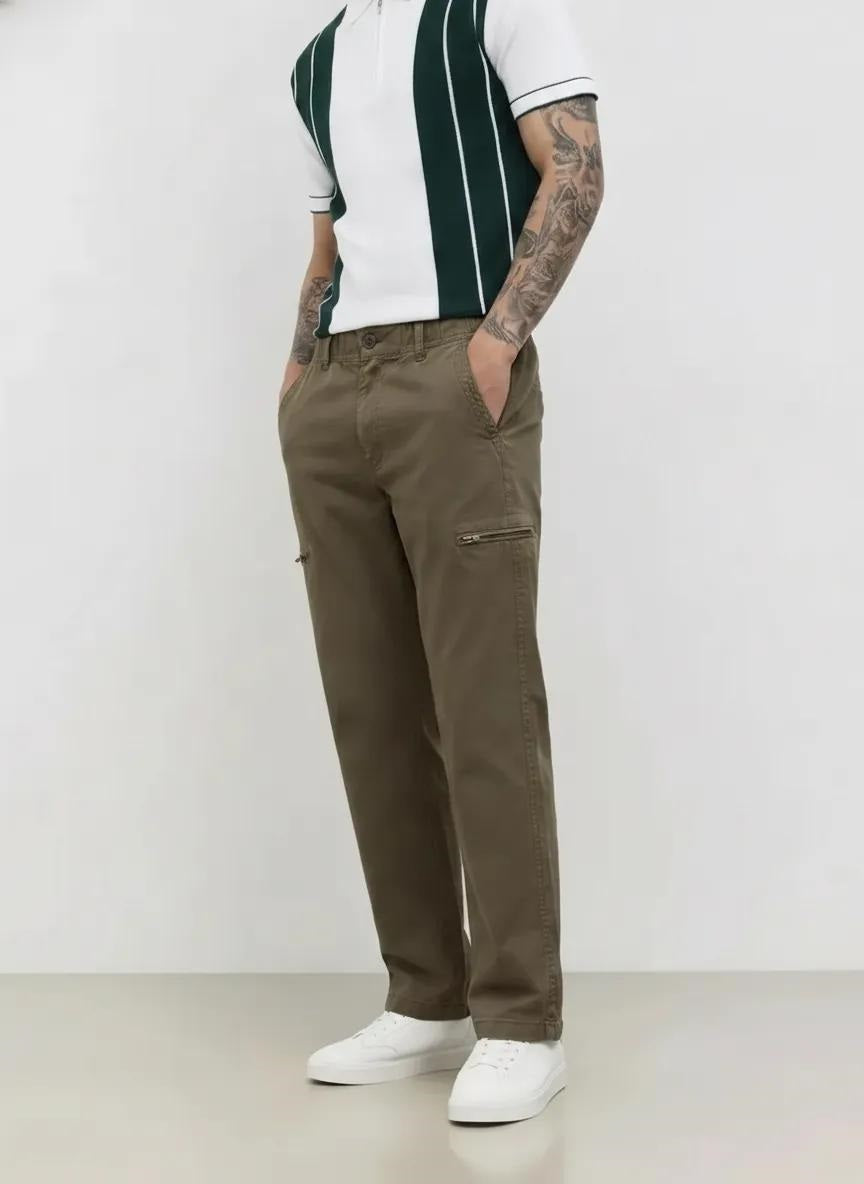Men Army Solid Trousers
