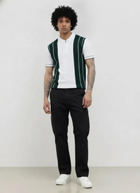 Men Black Solid Trousers