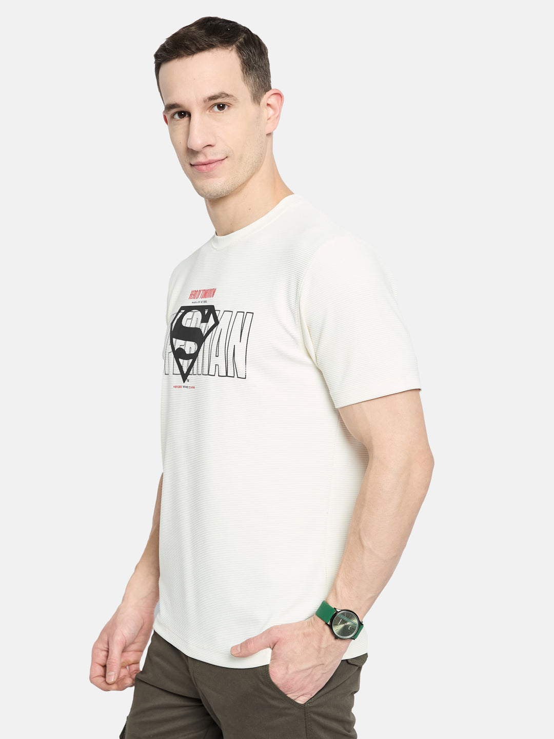 Octave Men Superman Printed T-shirt