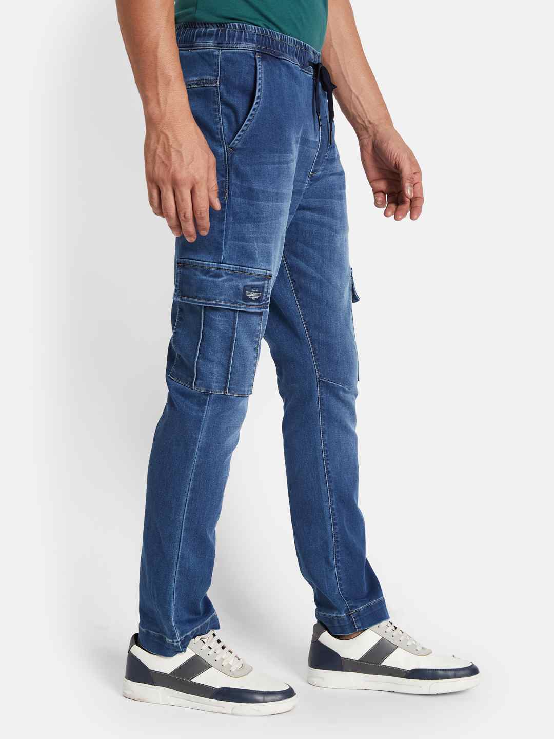 Octave Men Mildly Distressed Light Fade Stretchable Jeans