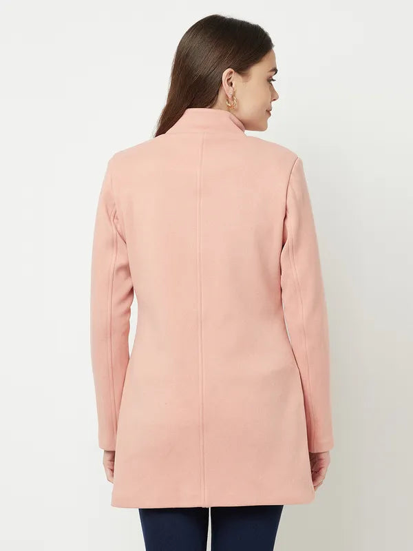 Women Suede Pink Coat