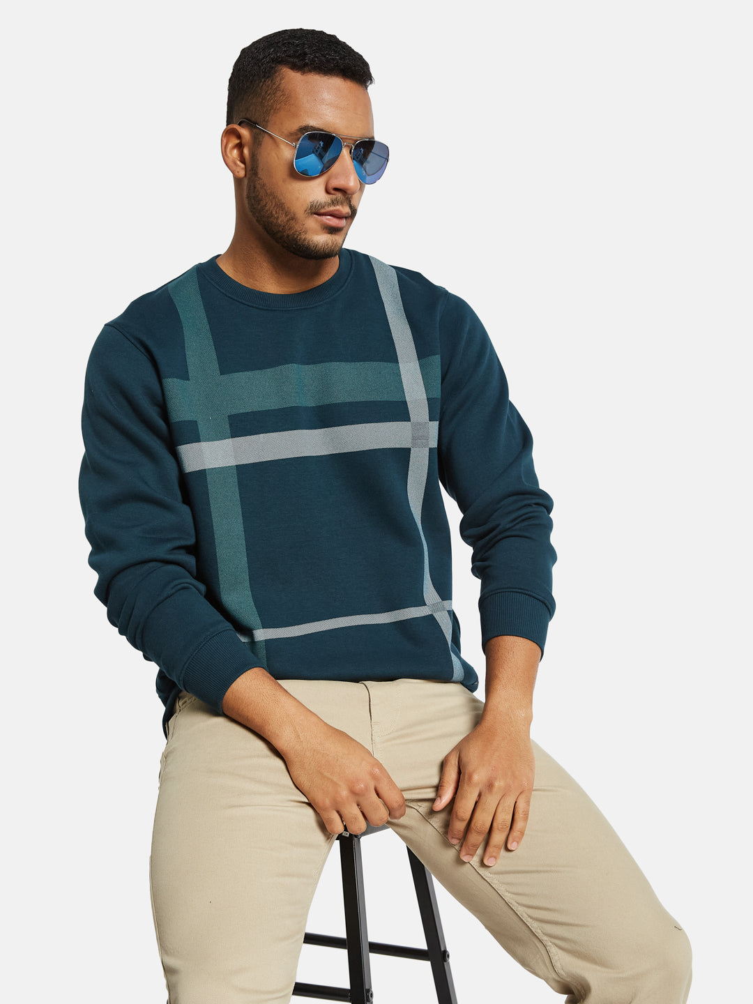 Octave Men Striped Sweatshirt