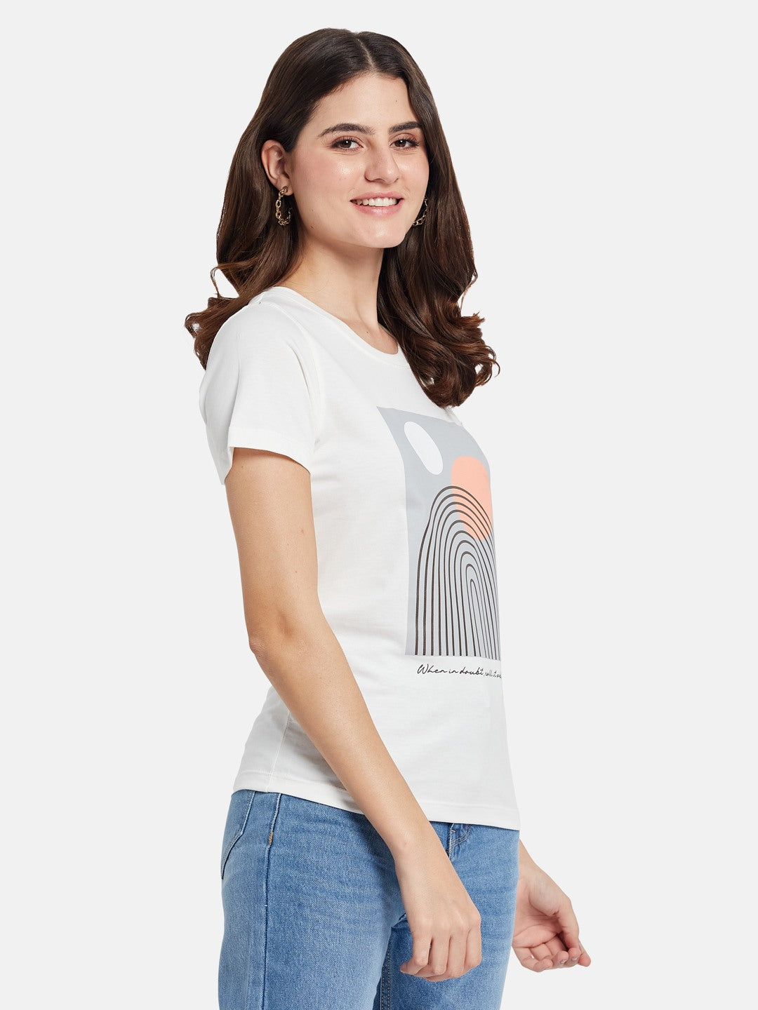 METTLE Graphic Printed Round Neck Cotton T-shirt