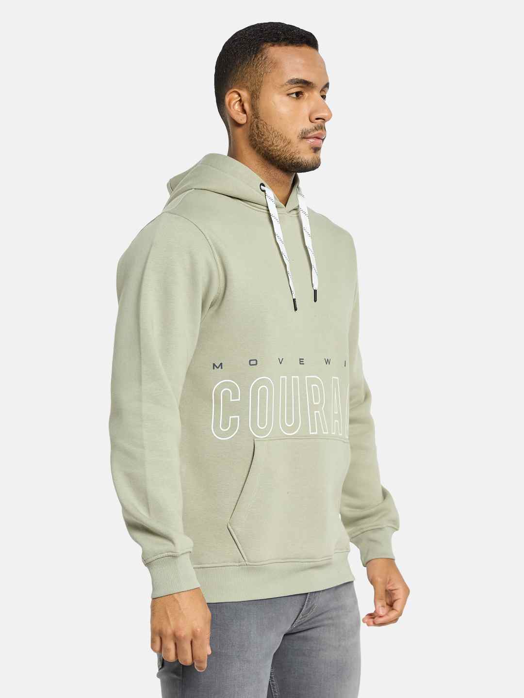 Octave Men Printed Hooded Sweatshirt
