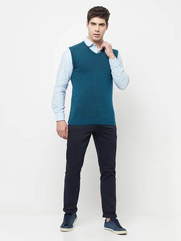 Men Light Teal Sweaters