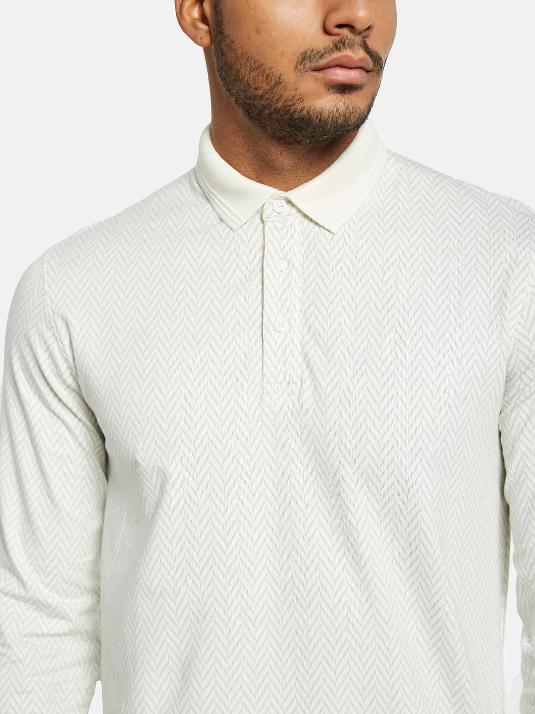 METTLE Men Printed Polo Collar T-shirt
