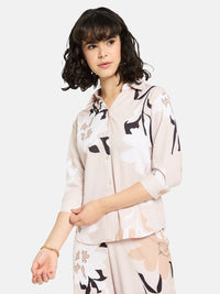 METTLE Women Floral Printed Polo Collar T-shirt