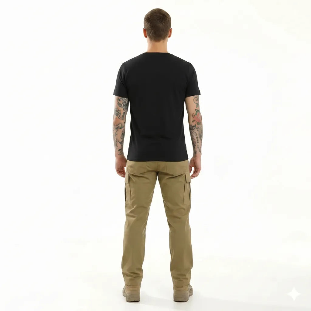 Men Black V-Neck T-shirt