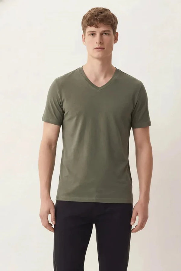 Men Four Leaf V-Neck T-shirt