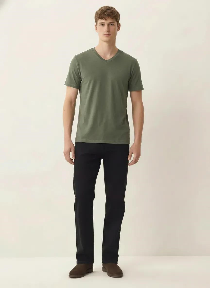 Men Four Leaf V-Neck T-shirt