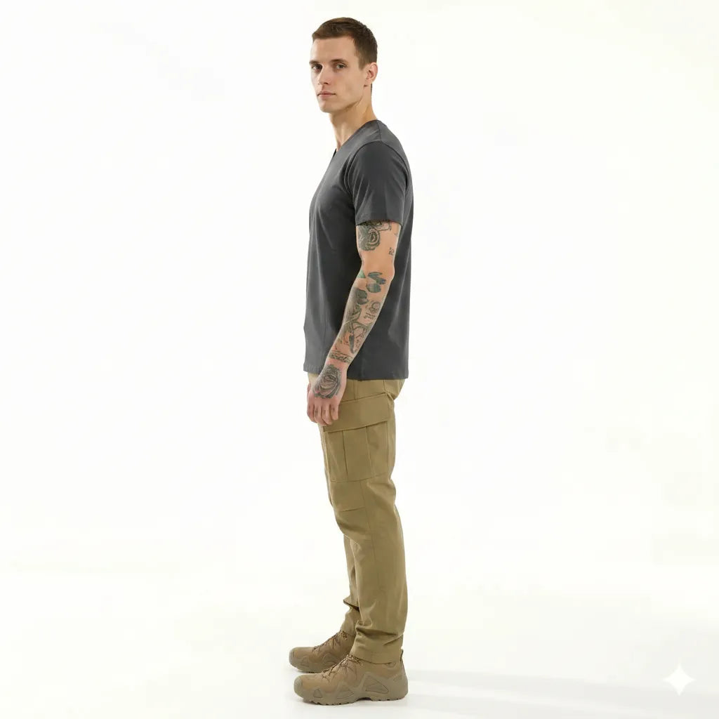 Men Navy V-Neck T-shirt