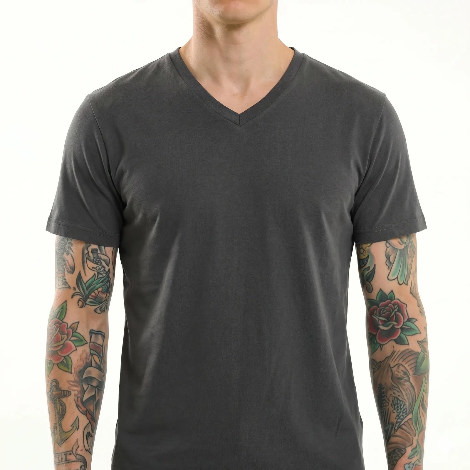 Men Navy V-Neck T-shirt