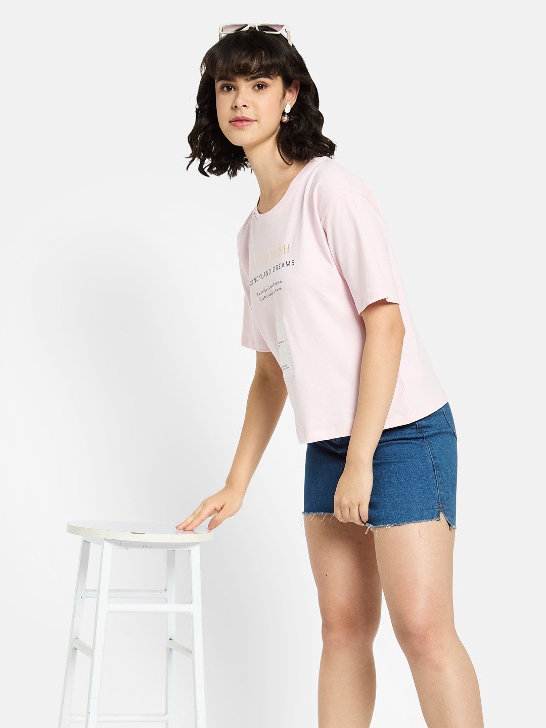 METTLE Women Typography Printed Round Neck Cotton T-shirt