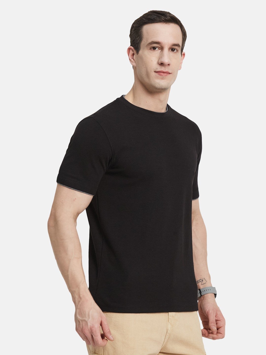 CORE ROUND NECK WAFFLE KNIT T-SHIRT