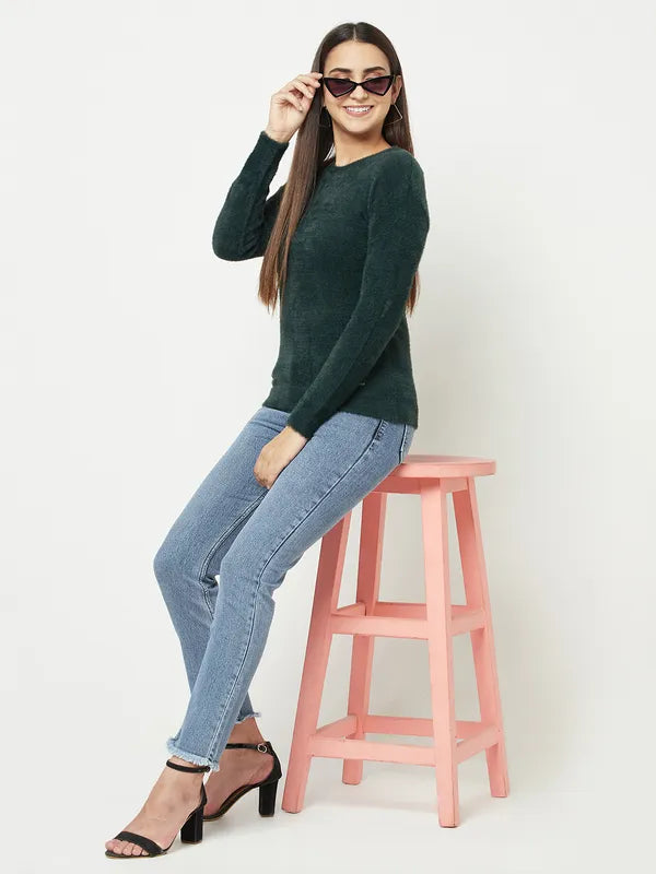 Women Mountain Green Sweaters