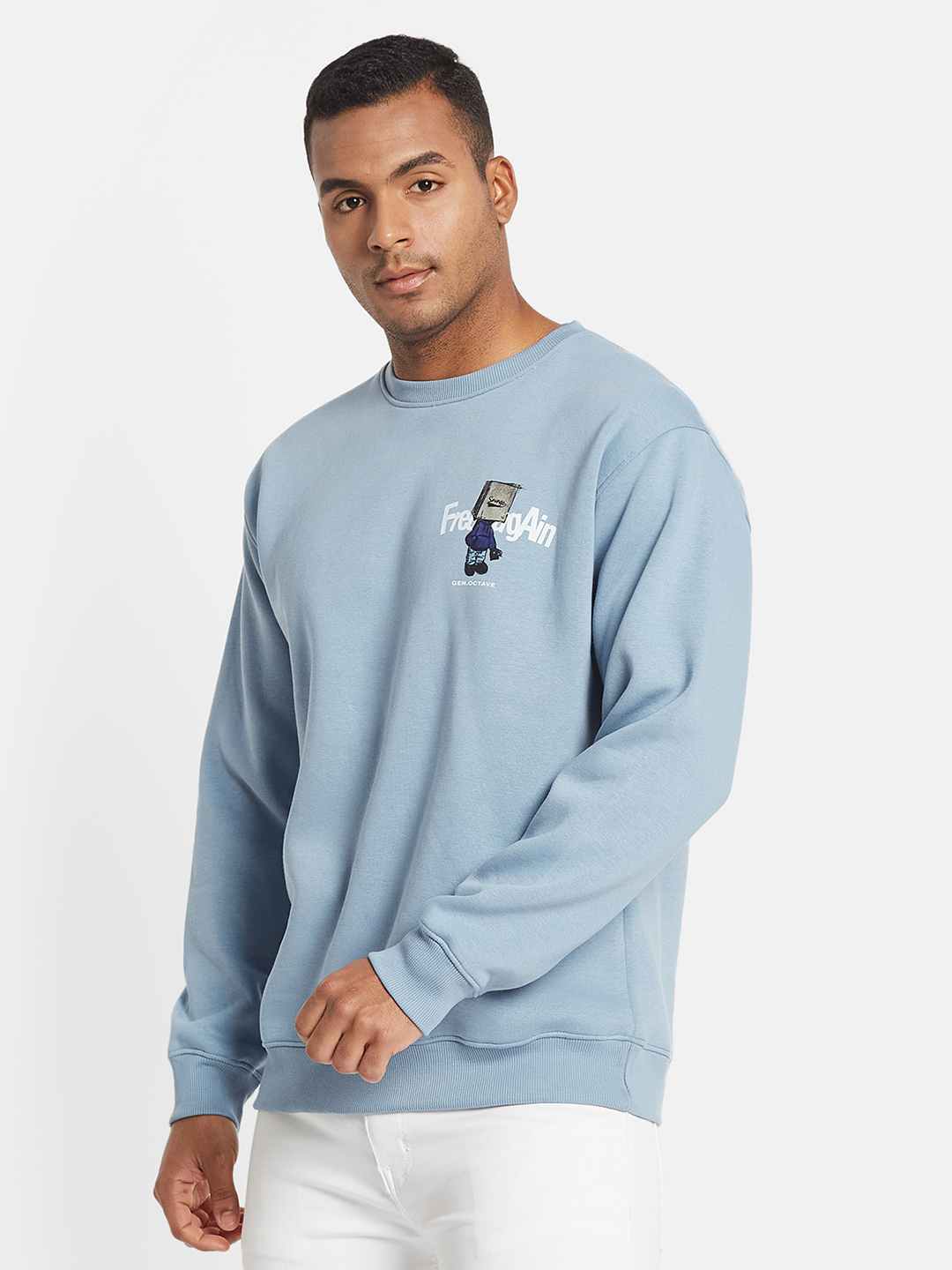 Octave Men Printed Pullover Sweatshirt