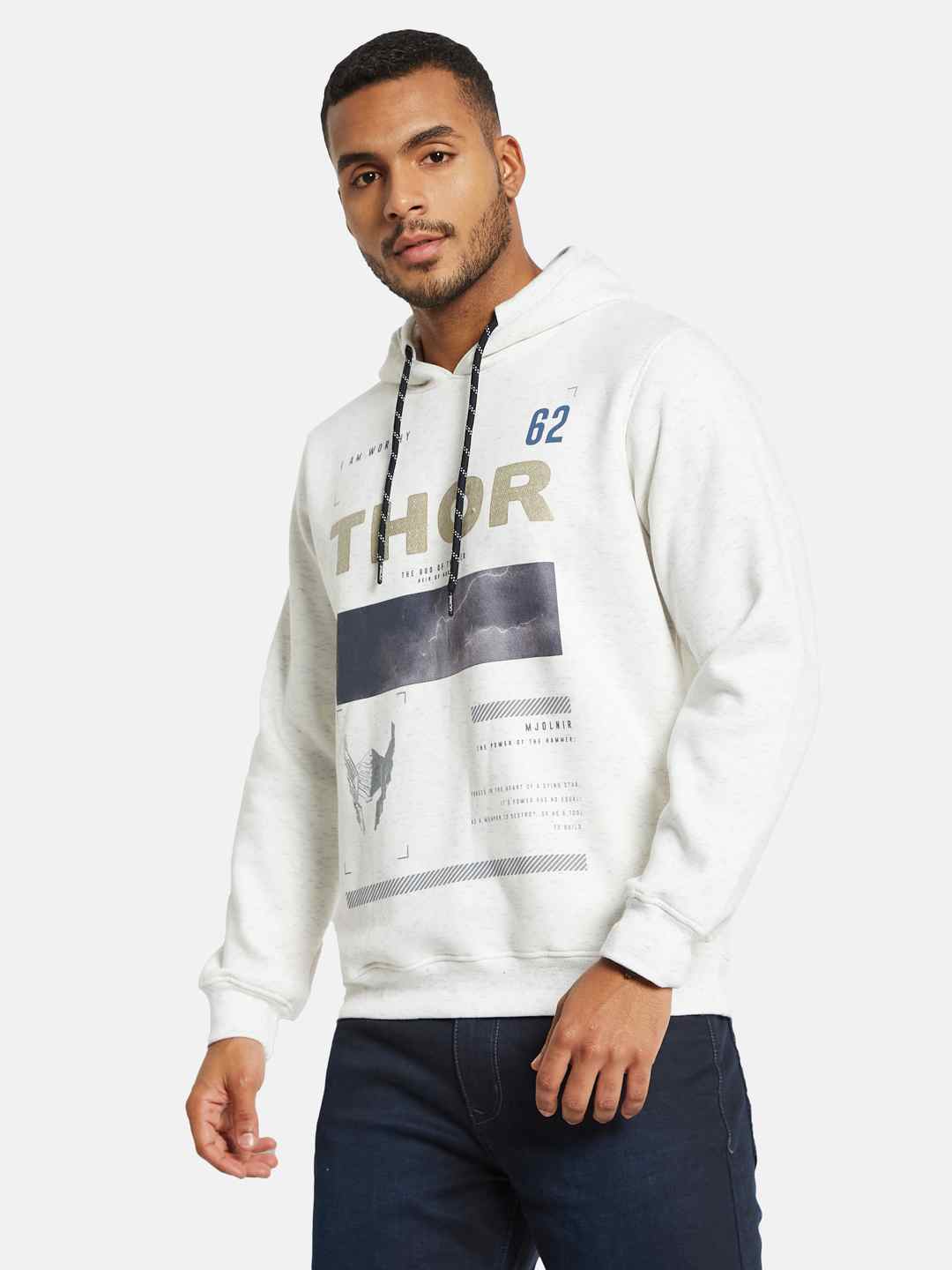 Octave Men Printed Hooded Sweatshirt