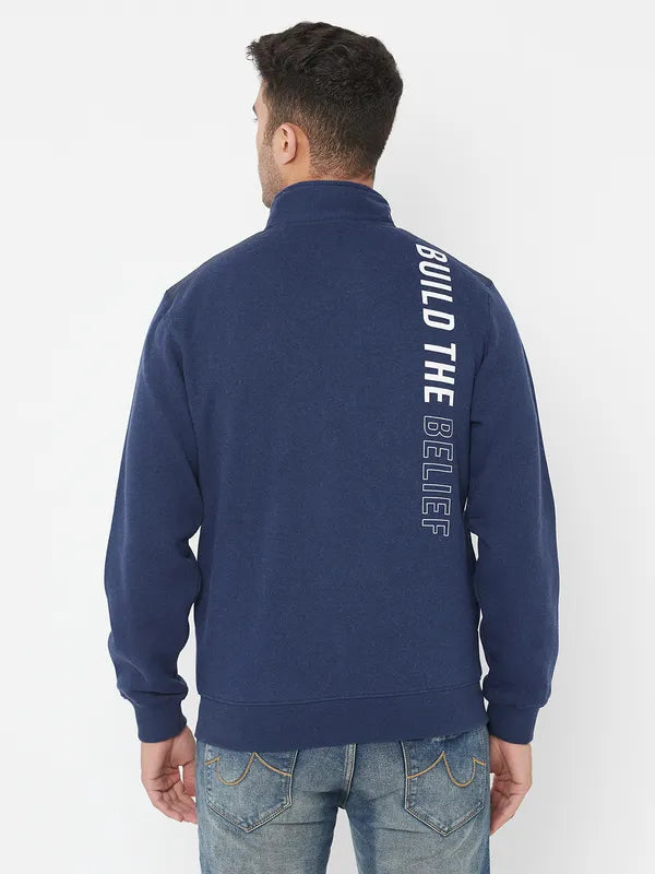 Men Indigo Melange Sweatshirts