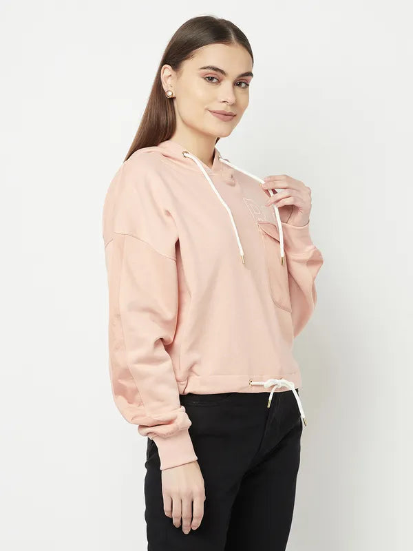 Women Suede Pink Sweatshirts