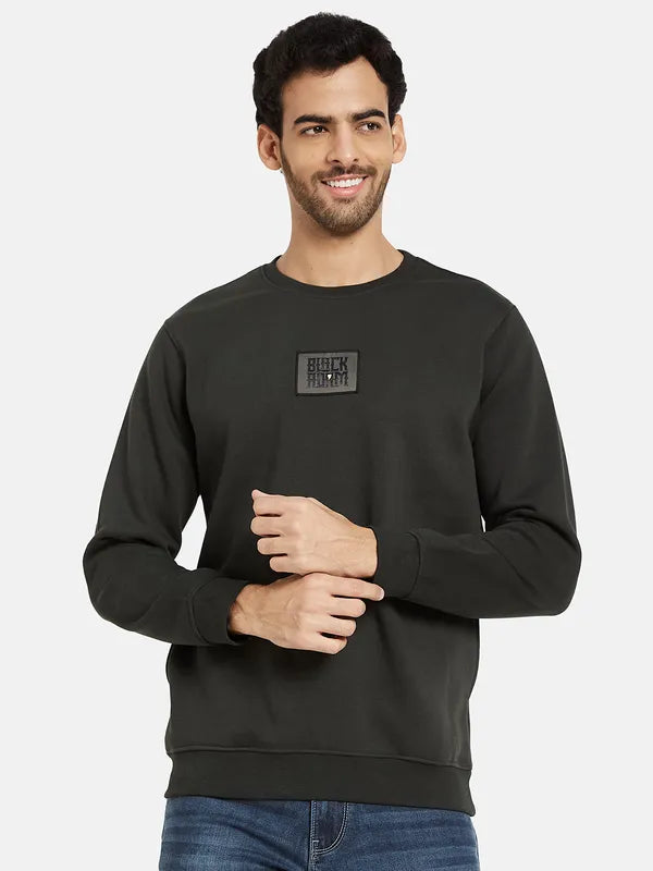 Octave Men Olive Green Sweatshirt