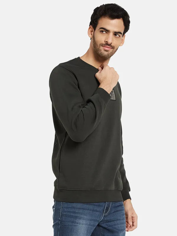 Octave Men Olive Green Sweatshirt