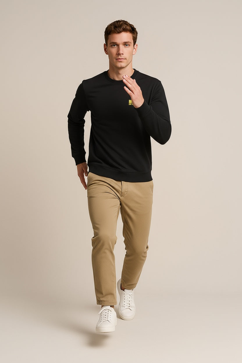 Octave Men Solid Round Neck Sweatshirt