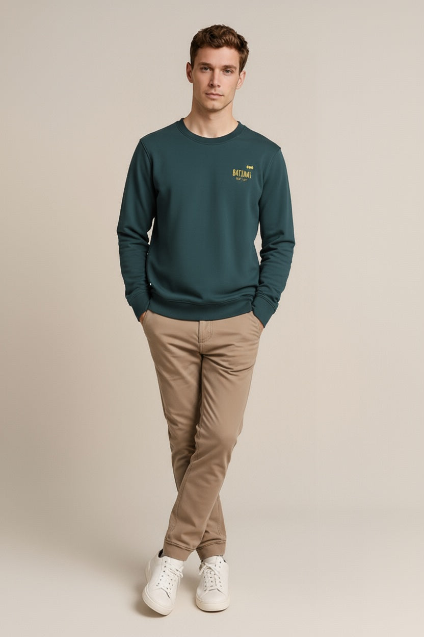 Octave Men Solid Round Neck Sweatshirt