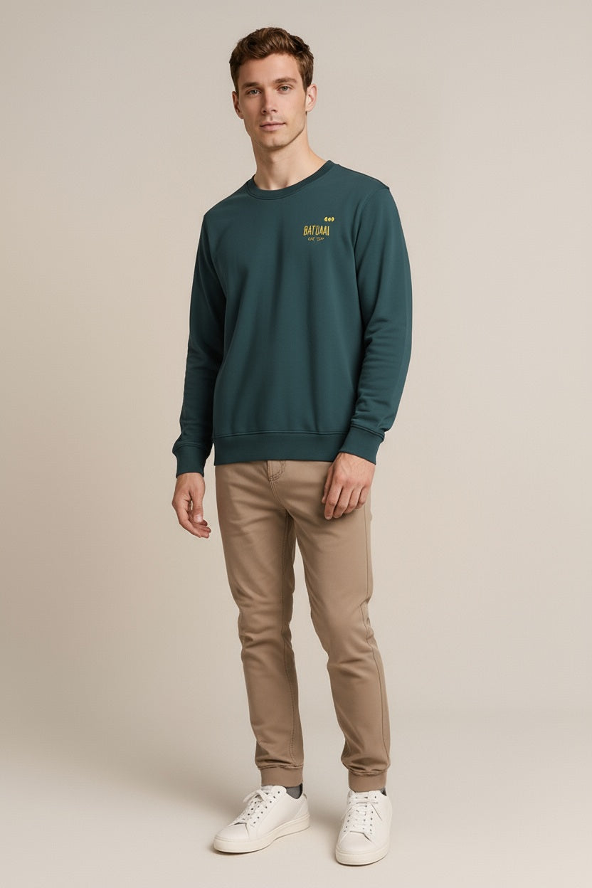 Octave Men Solid Round Neck Sweatshirt